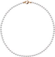 Roseate Akoya Pearl 14k Rose Gold Heart Clasp Necklace
