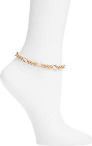 Open Edit Textured Curb Chain Anklet