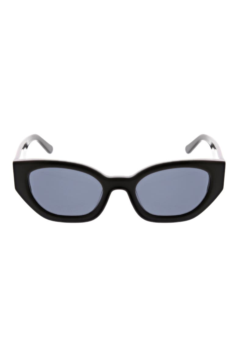 53mm Cat Eye Sunglasses, Main, color, BLACK