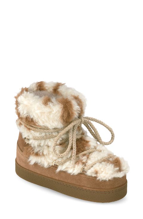 Teddy Leather & Faux Fur Genuine Shearling Boot