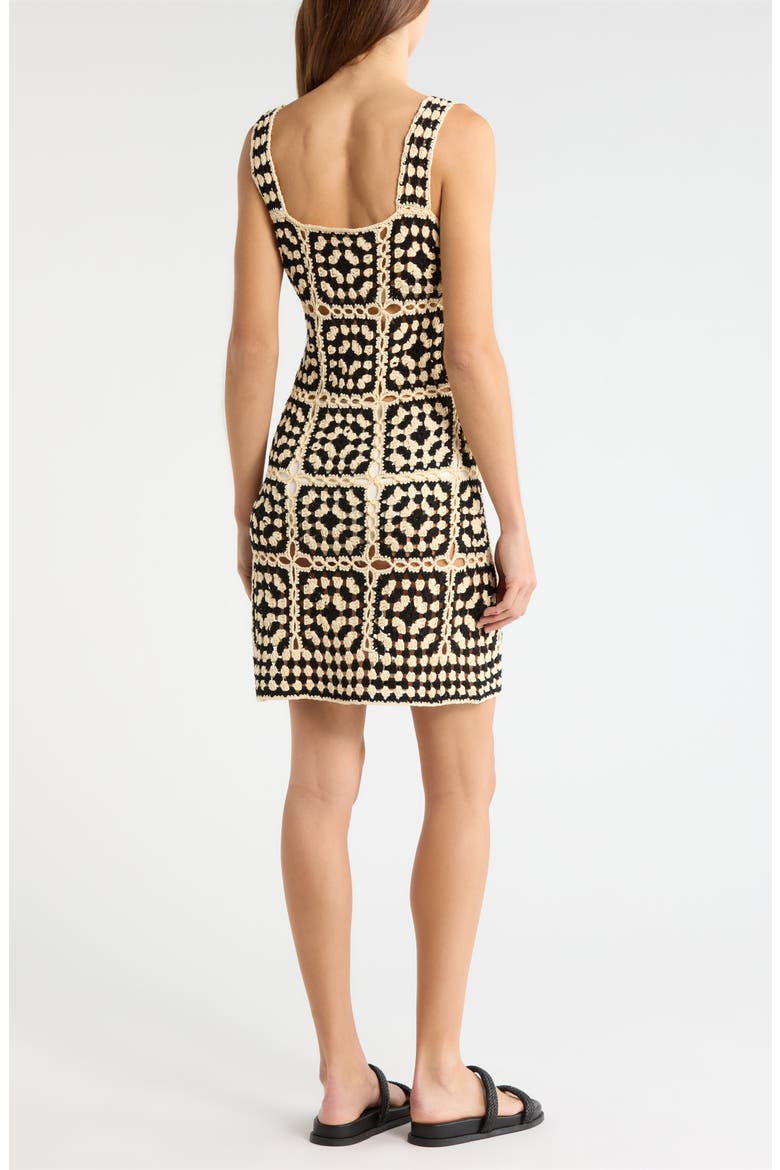 Crochet Cover-Up Dress, Alternate, color, BLACK WHITE COMBO