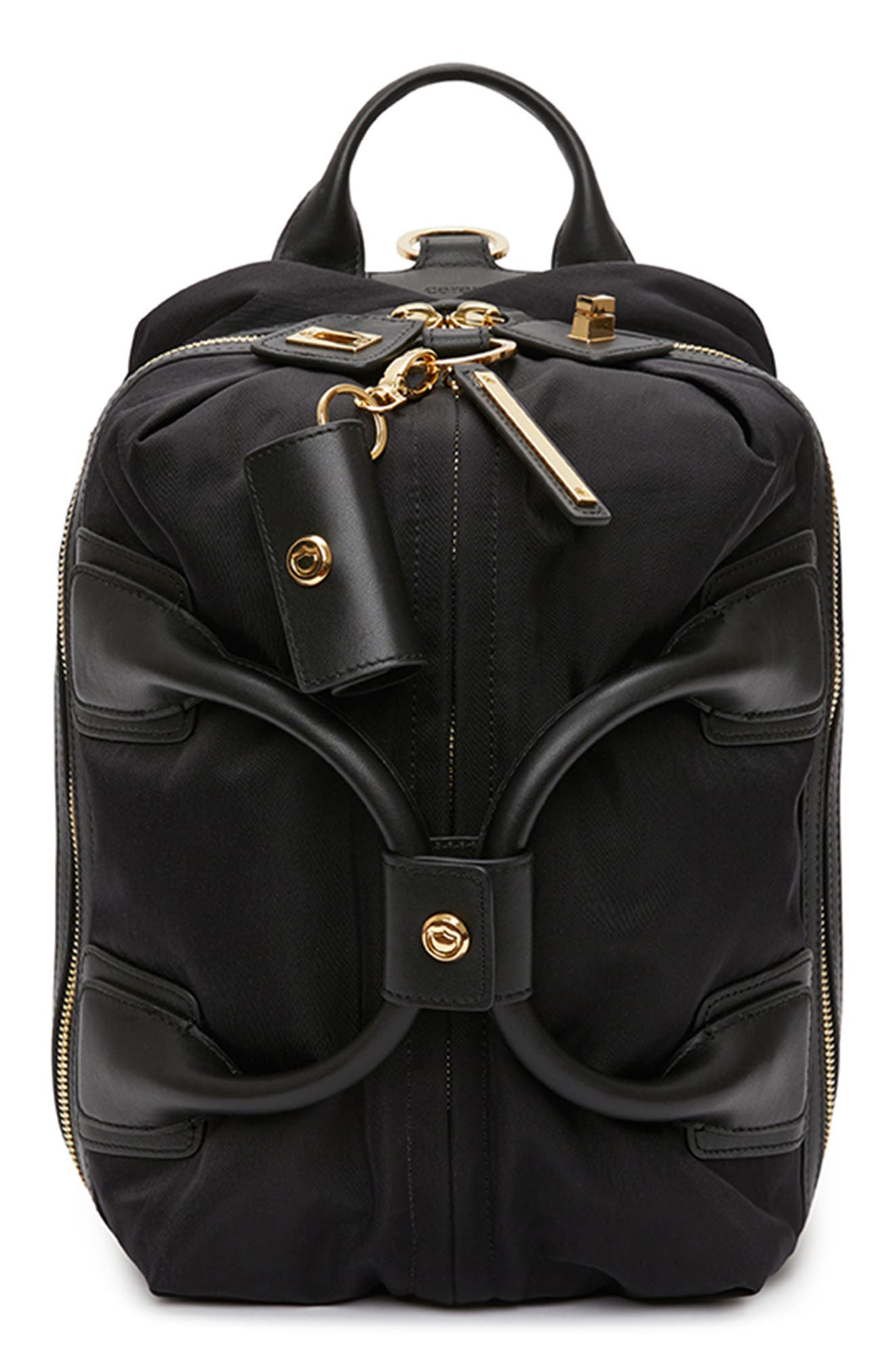 Small Studio Duffel Backpack, Main, color, BLACK/ GOLD