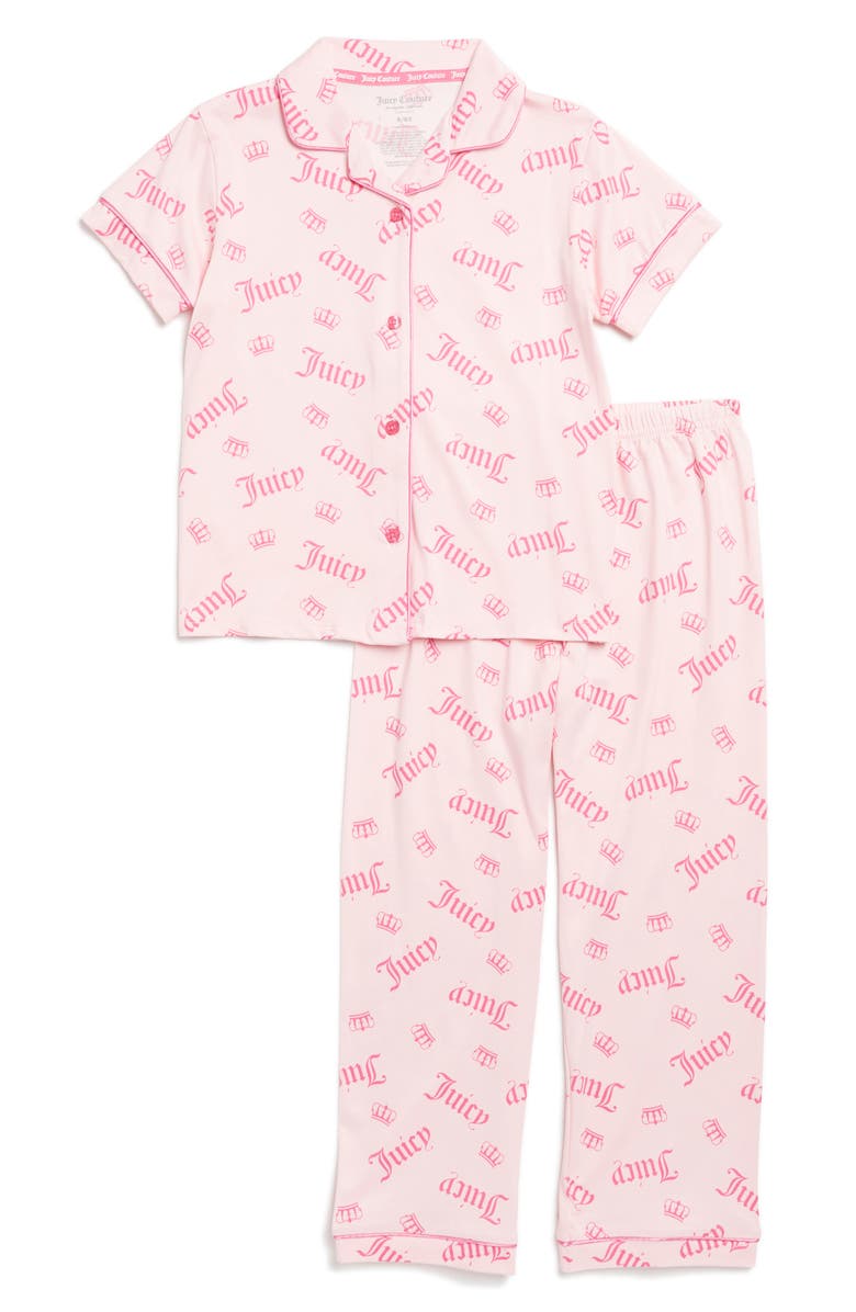 Juicy Couture Kids' Lola Notch Collar Pajamas, Main, color, 