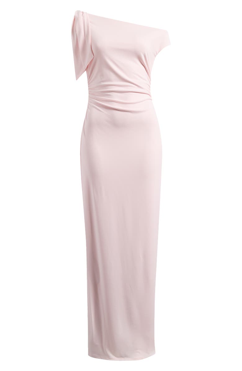 WAYF Say Less Ruched One-Shoulder Maxi Dress, Alternate, color, Baby Pink