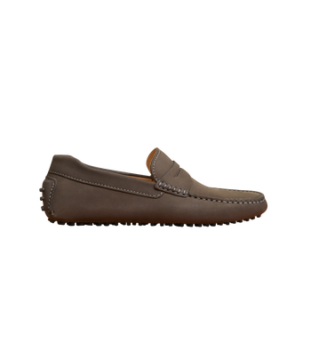 Jack Erwin Parker Brown Suede Slip-On‎ Loafers with Moccasin Stitching Size 8D Parker – Jack Erwin main image 3