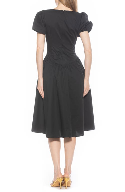 Alexia Admor Jessi Puff Sleeve Midi Dress In Black