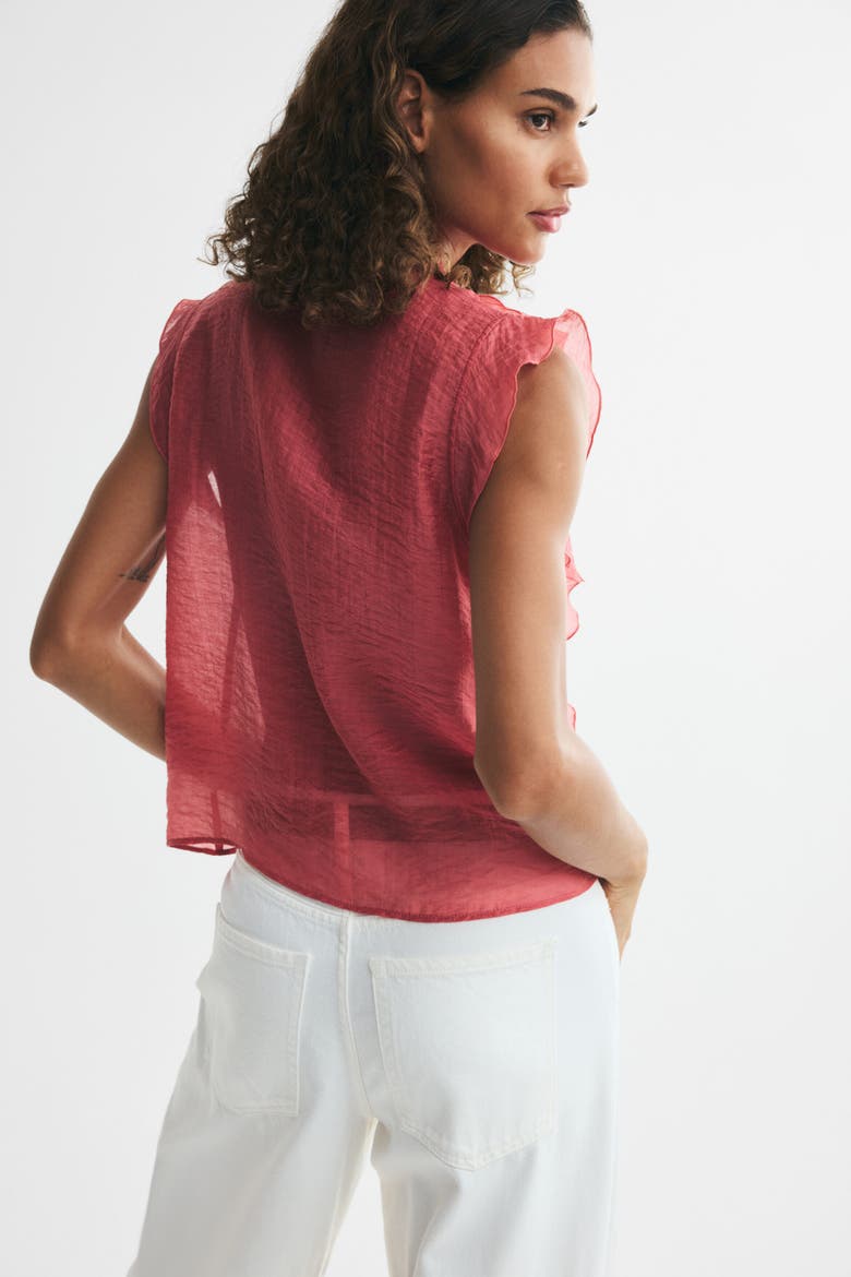Flounced Scarf-collar Blouse, Alternate, color, Pink