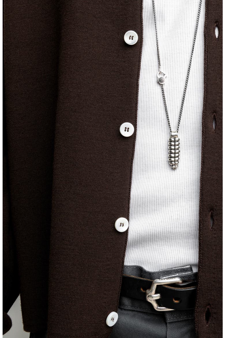 Men's Small Rattler Charm, Alternate, color, STERLING SILVER