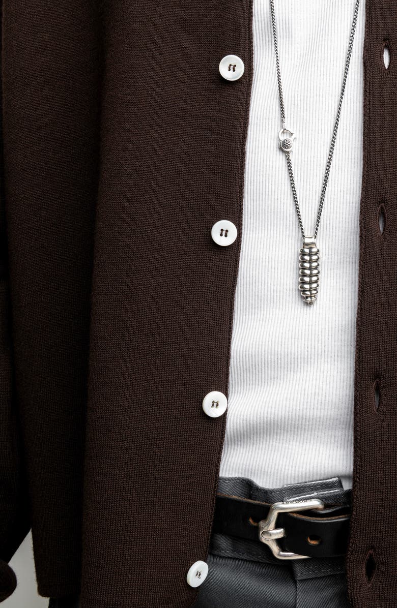 Good Art Hlywd Men's Small Rattler Charm, Alternate, color, Sterling Silver