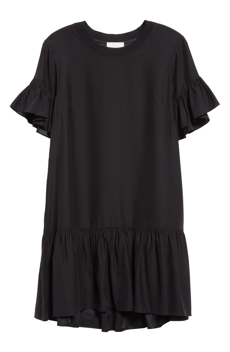 Cinq à Sept Leilah Silk Swing Dress, Alternate, color, Black