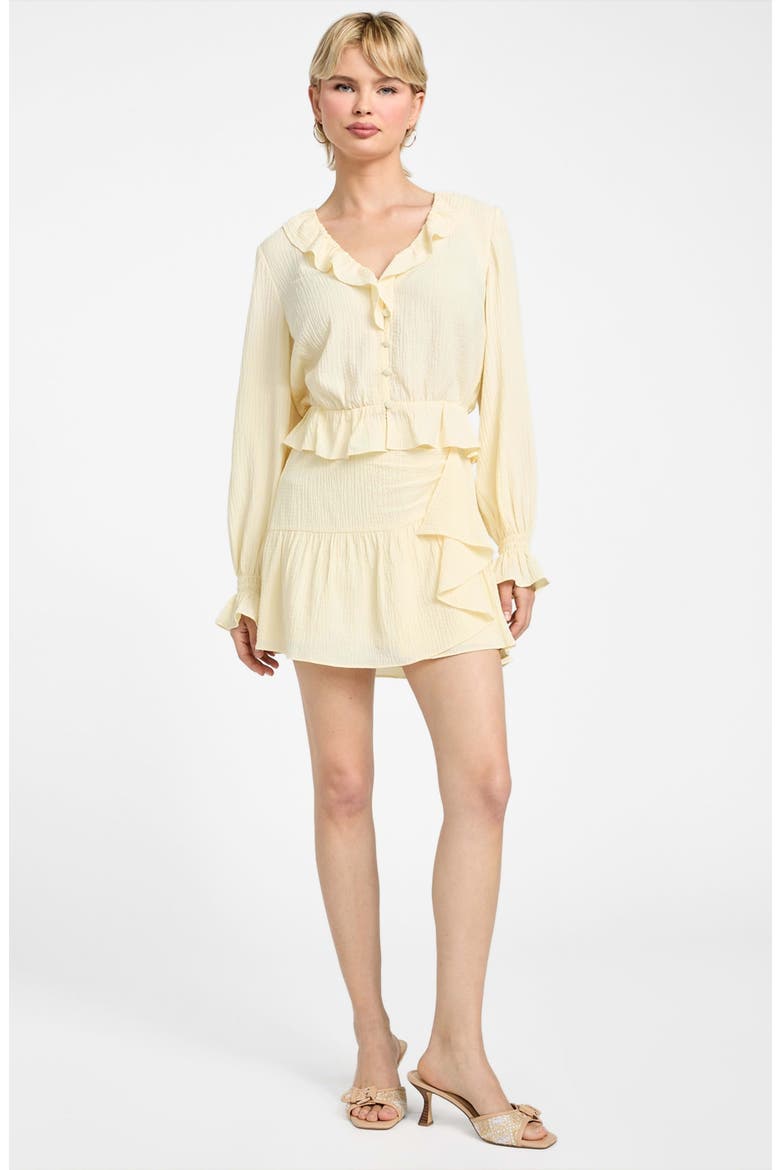 Shaelo Long Sleeve Button-Up Crop Top, Alternate, color, YELLOW