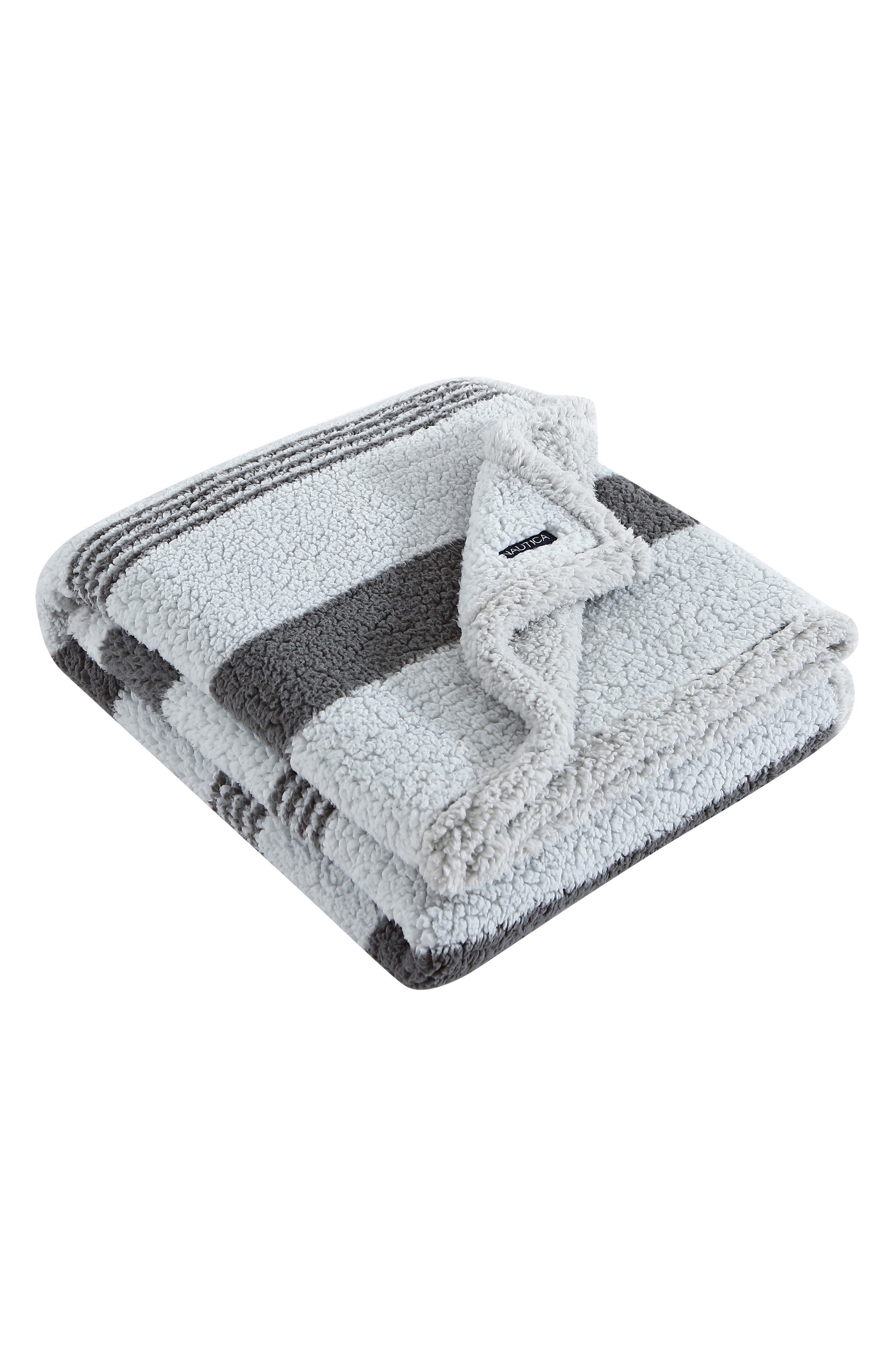 Nautica Saltmarsh Faux Shearling Throw Blanket