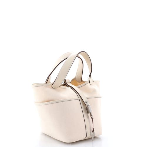 Pre-owned Hermes Hermes Cargo Picotin Lock Bag Canvas And Swift Pm In Brown