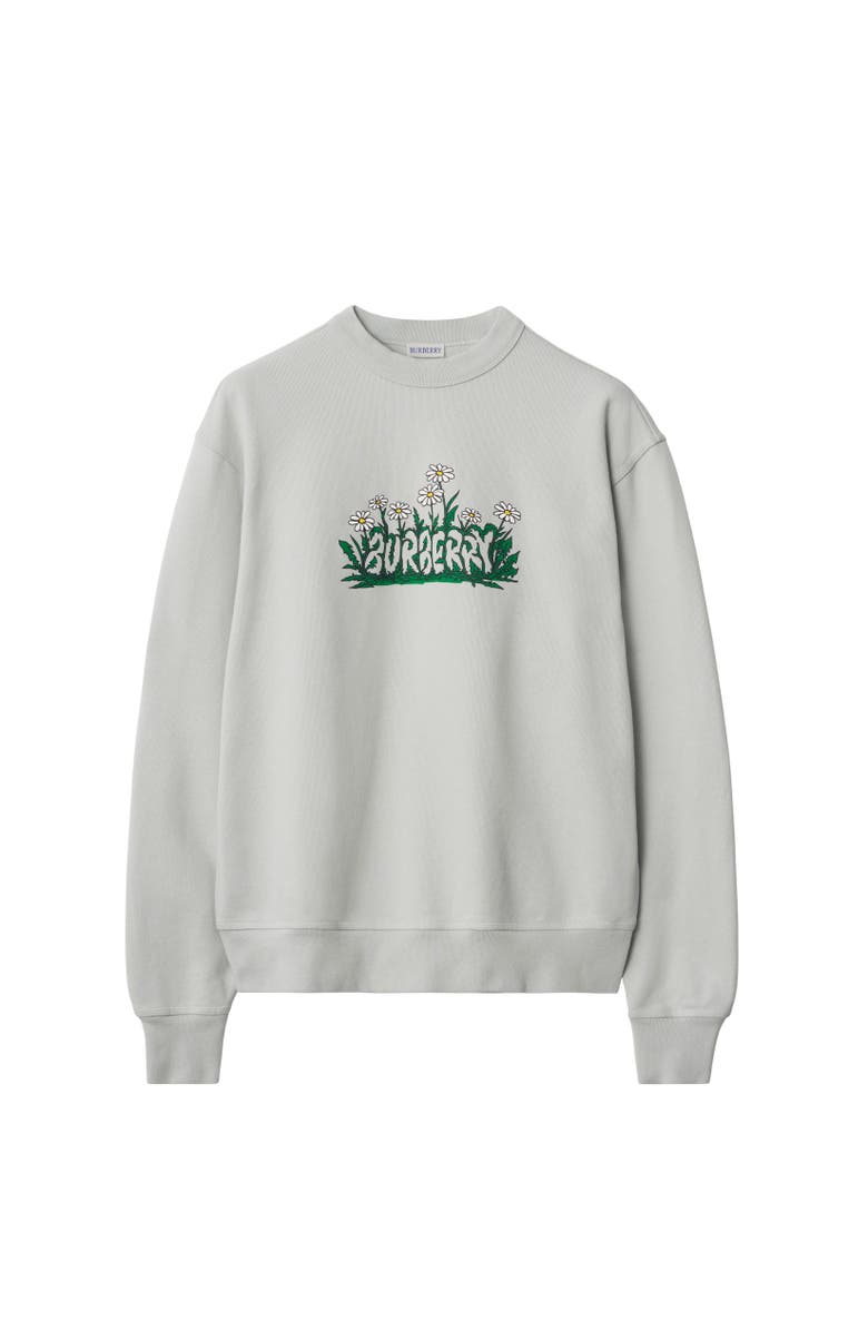 Burberry Daisy Logo Cotton Sweatshirt, Alternate, color, 