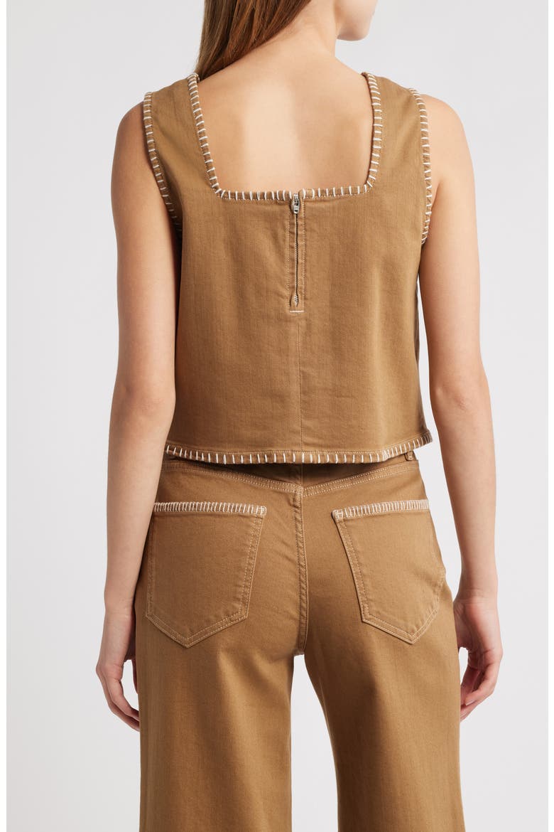 Carbon Whipstitch Cotton Tank, Alternate, color, SAFARI EMBROIDERED