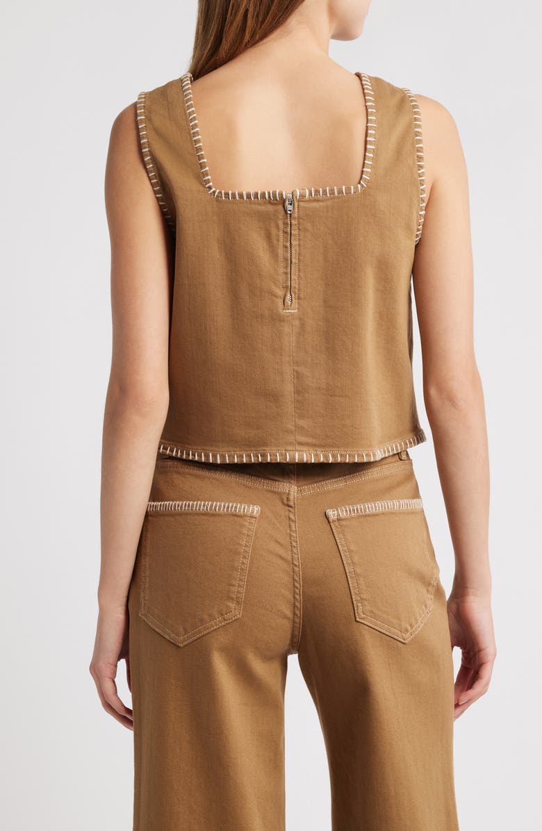 Rails Carbon Whipstitch Cotton Tank, Alternate, color, Safari Embroidered