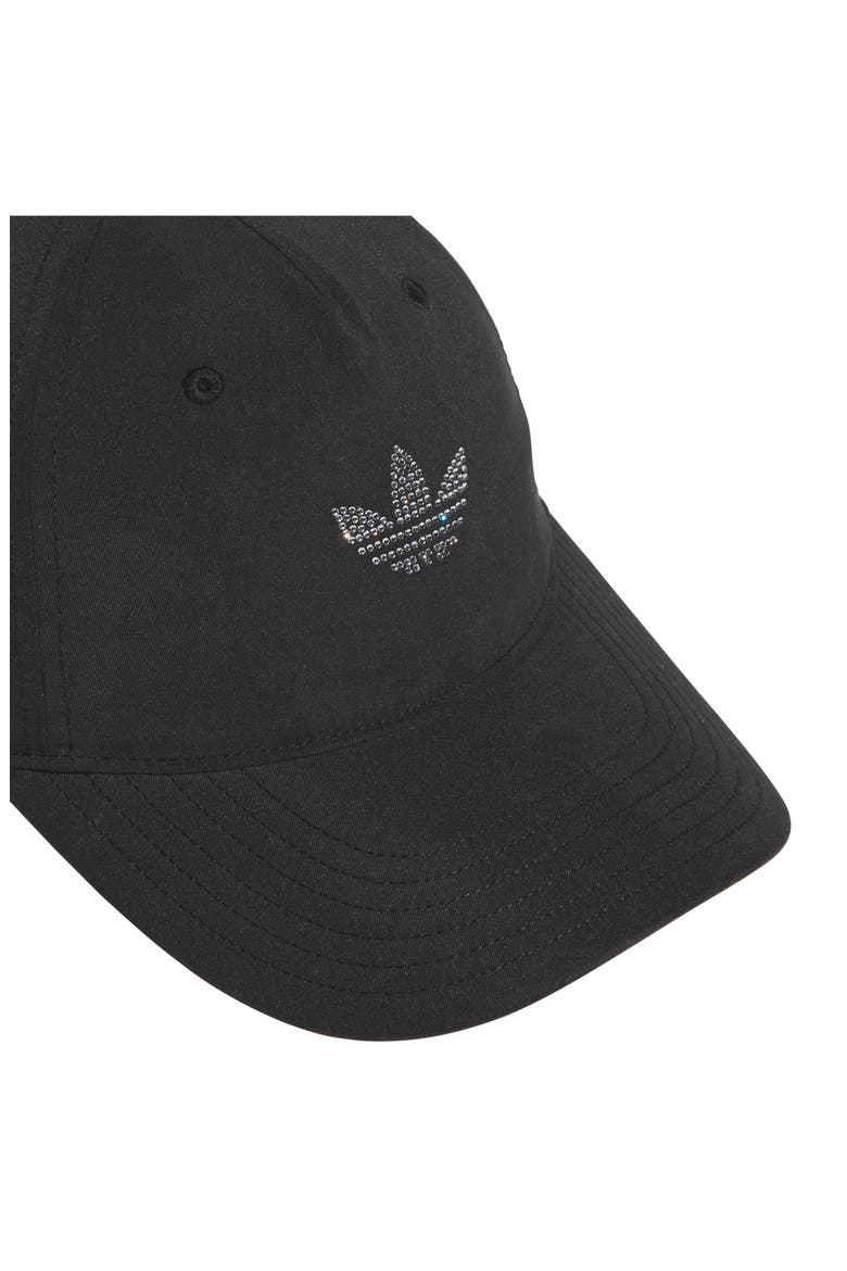 Rhinestone Trefoil Baseball Hat, Alternate, color, BLACK/ SILVER