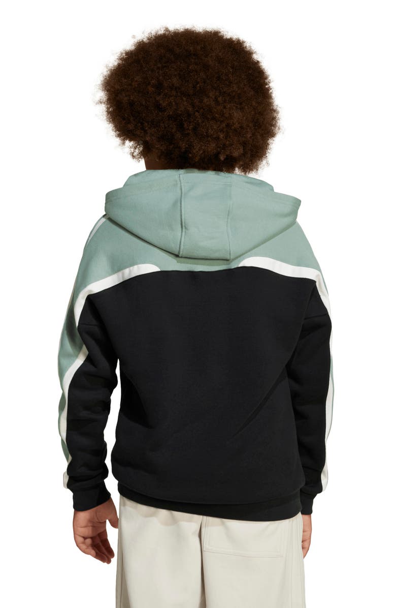 adidas Originals Kids' Trefoil Embroidered Cotton French Terry Hoodie, Alternate, color, 