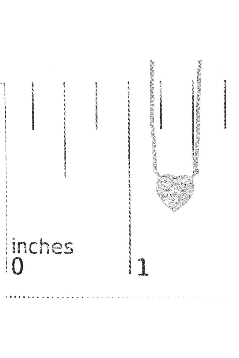 14K White Gold 1/4 Cttw Diamond Composite Heart Pendant Necklace, Alternate, color, White