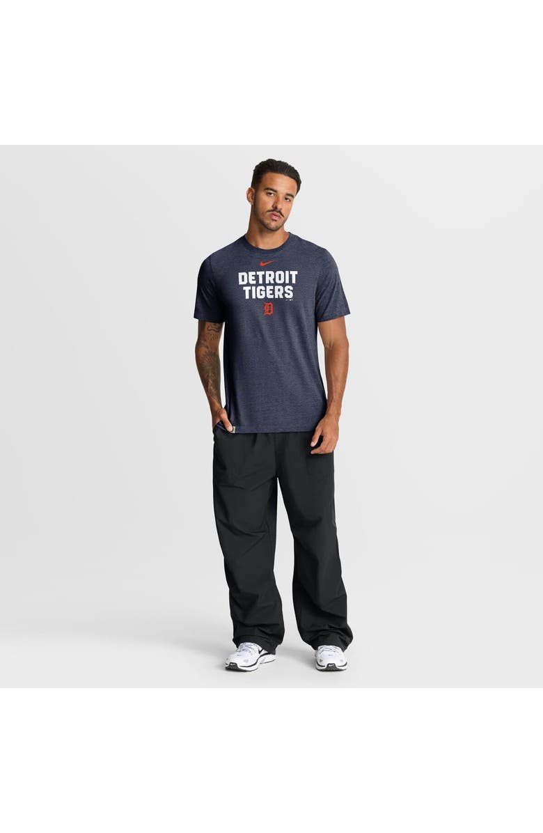 Nike Men's Nike Heather Navy Detroit Tigers Stacked Tri-Blend T-Shirt, Alternate, color, Heather Navy