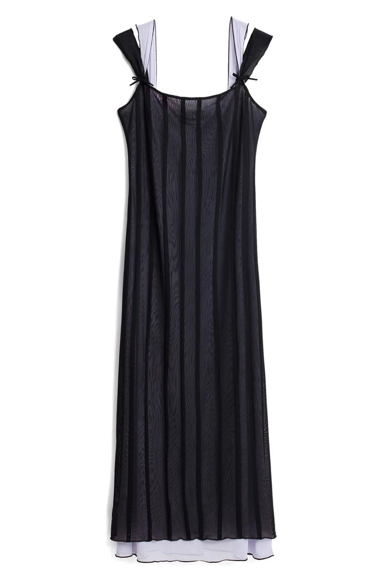 Sleeveless Mesh Maxi Dress, Alternate, color, BLACK