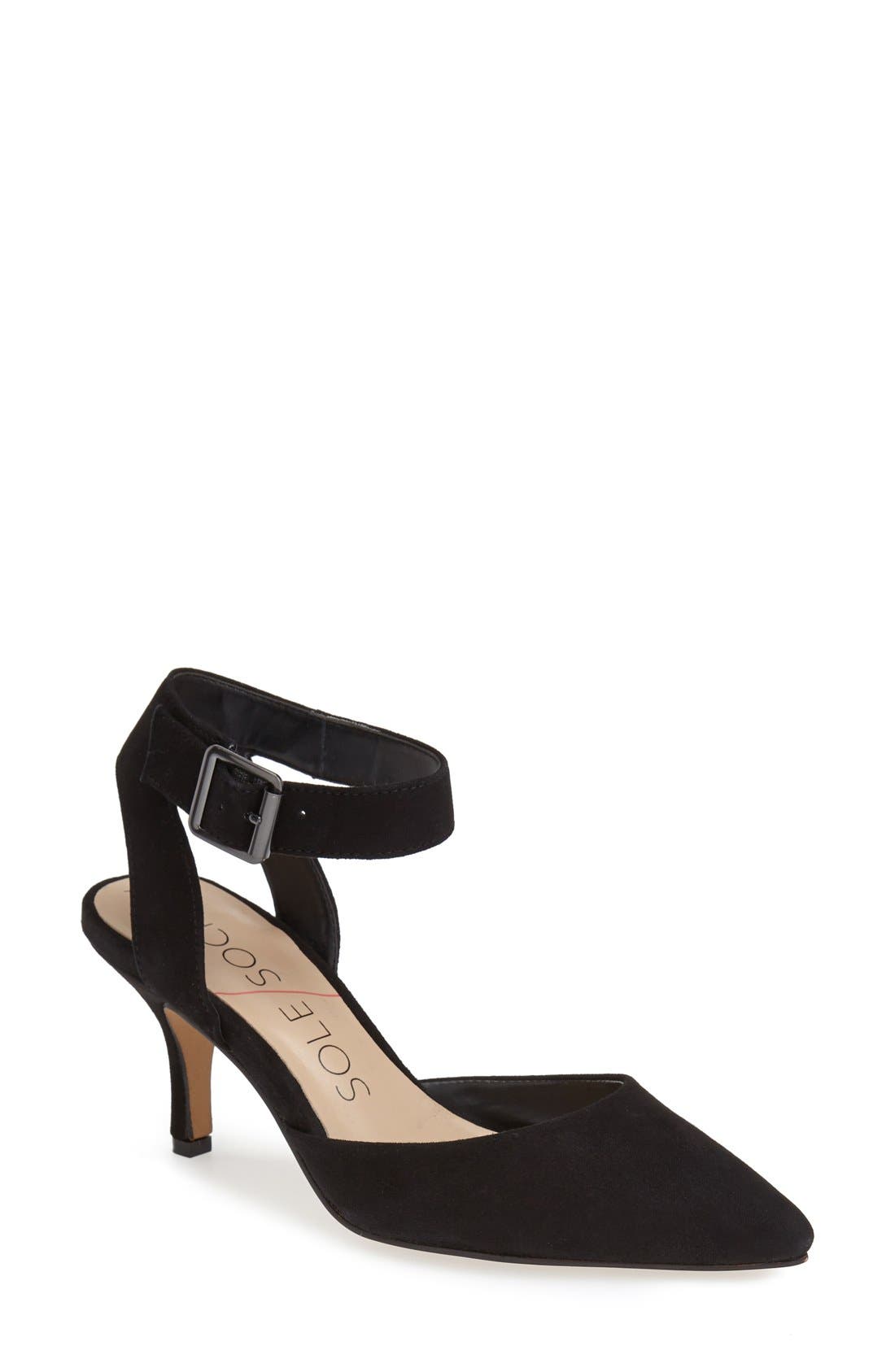 'Olyvia' Suede Pump, Main, color, BLACK SUEDE