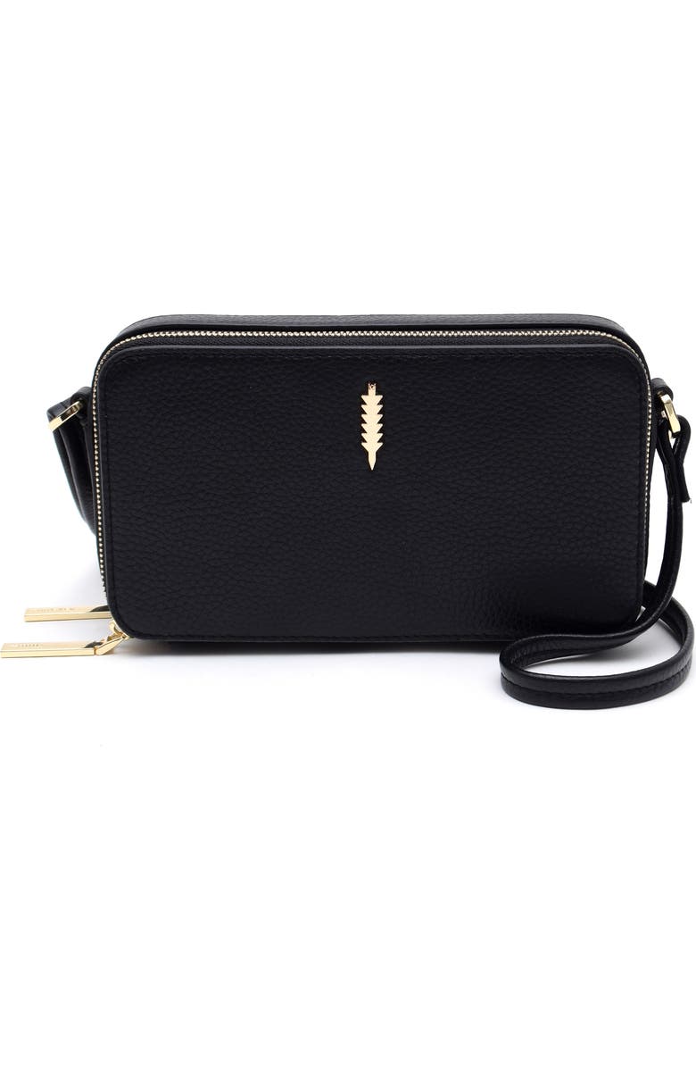 Thacker Riley Leather Crossbody Bag, Main, color, Black