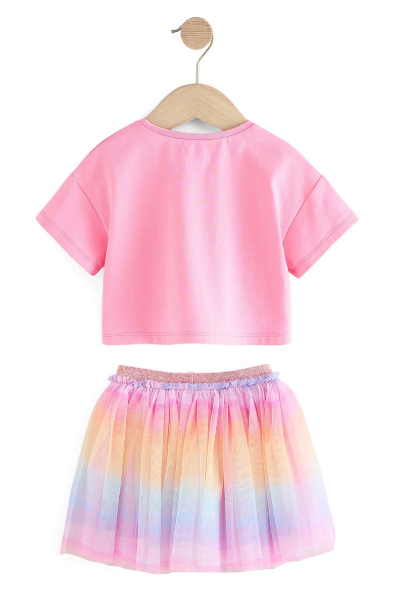 Kids' T-Shirt & Rainbow Tutu Skirt Set (Baby, Toddler & Little Kid, Alternate, color, PINK