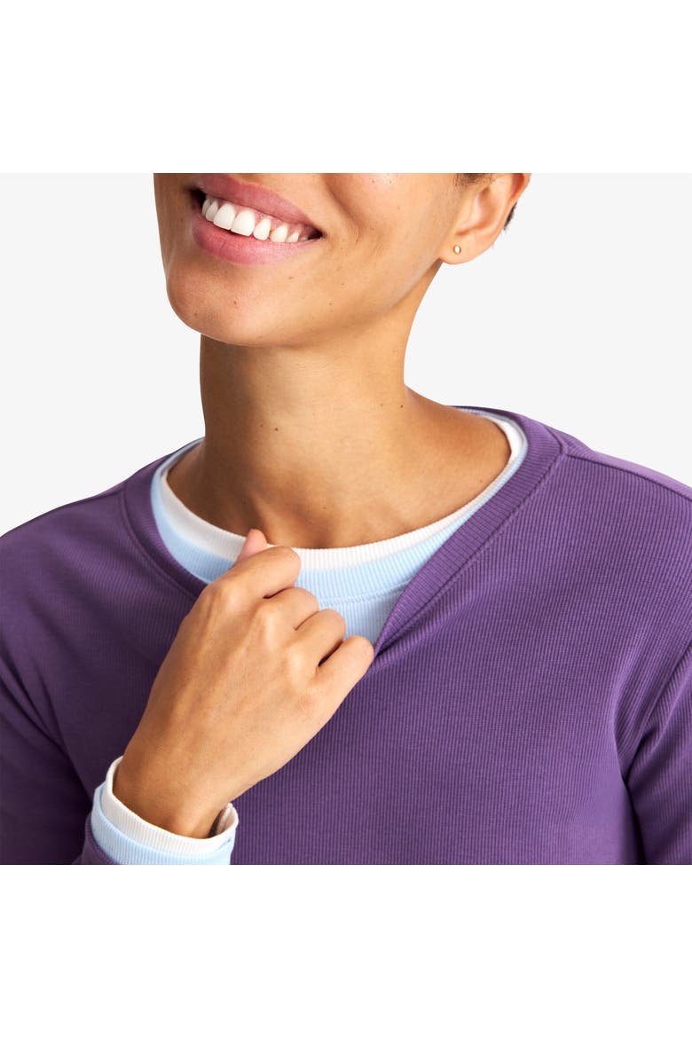 Women's Fit Long Sleeve Rib Tee, Alternate, color, Vintage Grape