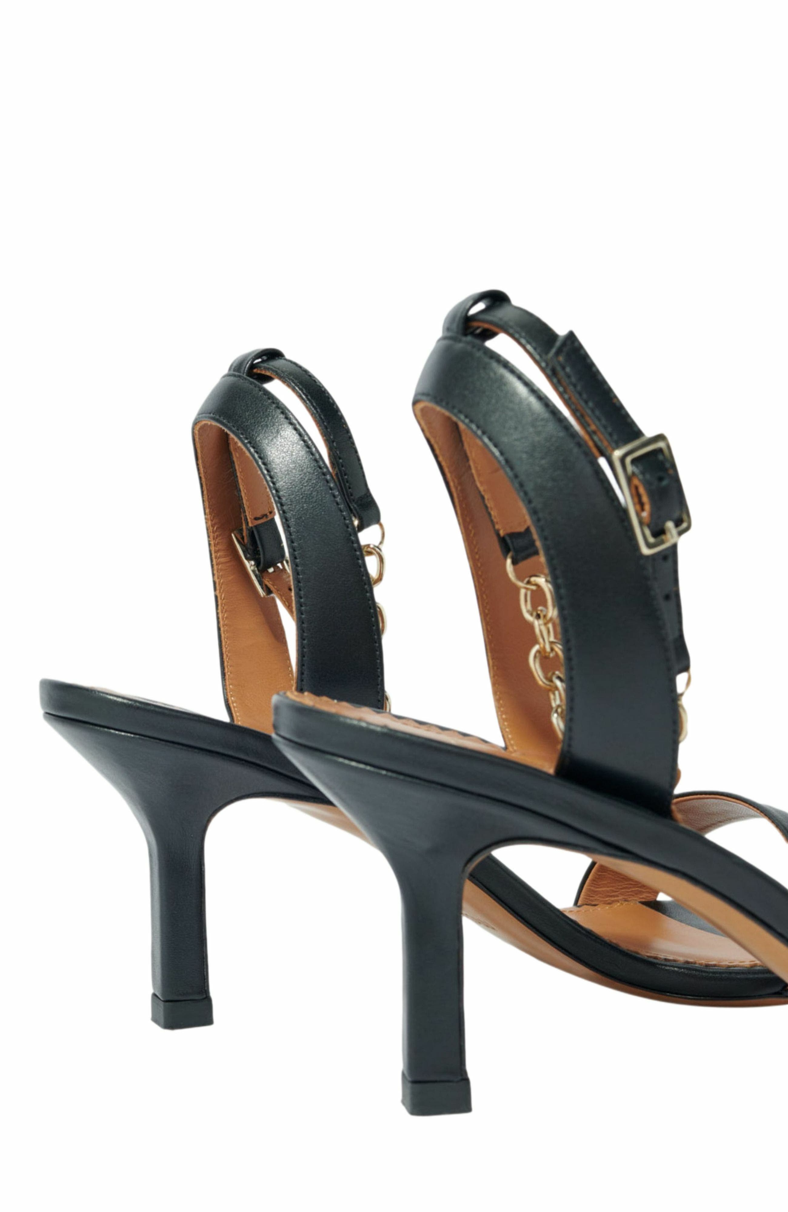 maje Leather sandals with heels, Alternate, color, 