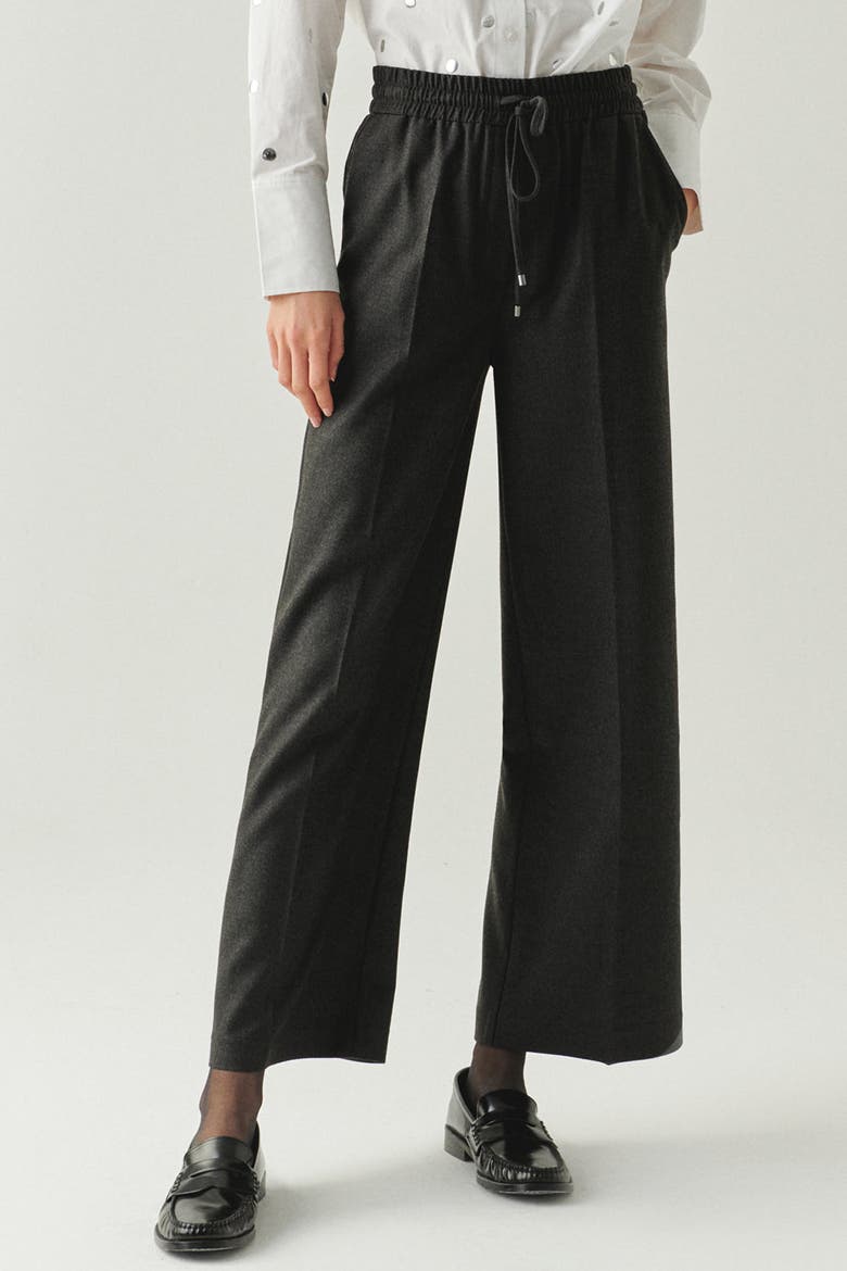 Livia Drawstring Wide Leg Pants, Alternate, color, GREY