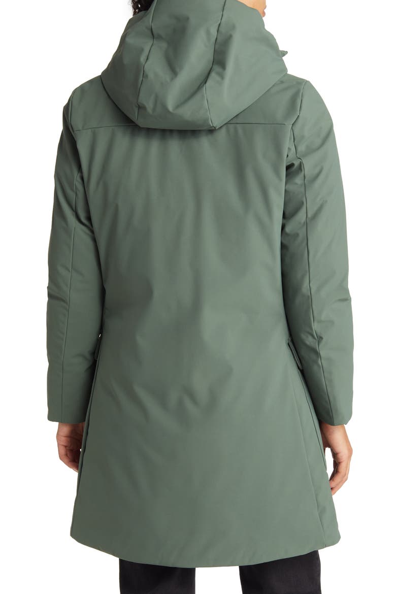 Shani Faux Fur Lined Waterproof Recycled Polyester Parka, Alternate, color, THYME GREEN