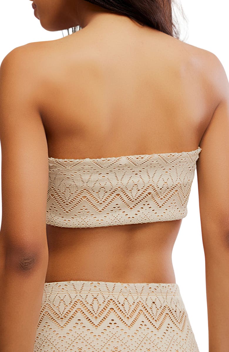 Free People Lola Strapless Bandeau Bikini Top, Alternate, color, Sand