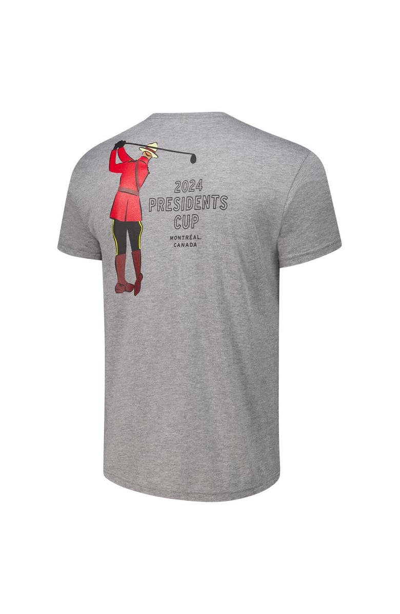 IMPERIAL Men's Imperial Heather Gray 2024 Presidents Cup Mounty Tri-Blend T-Shirt, Alternate, color, 