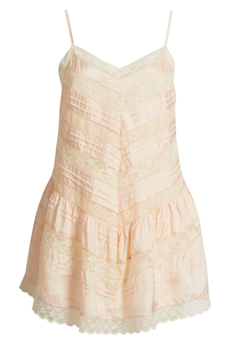 Bessette Lace Detail Silk Minidress, Alternate, color, PETAL PEACH