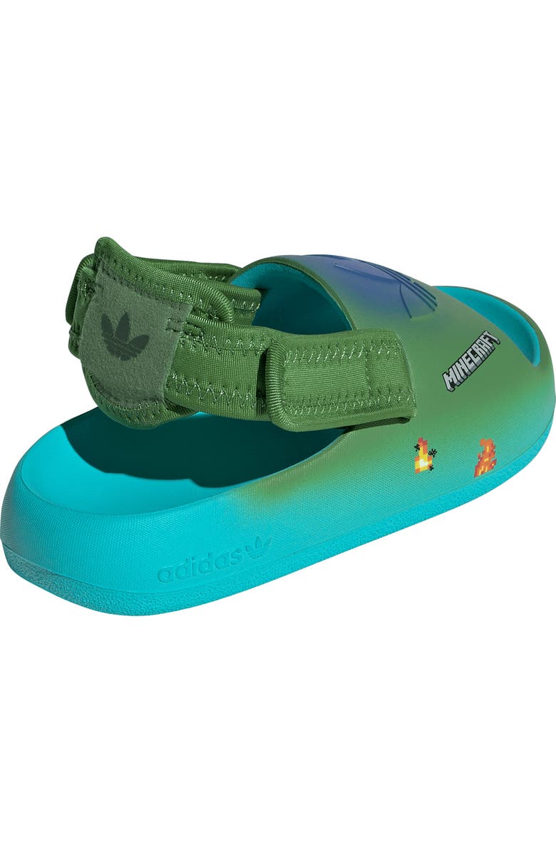 adidas Kids' Minecraft Adifom Adilette Sandal, Alternate, color, Blue/ Green/ Blue
