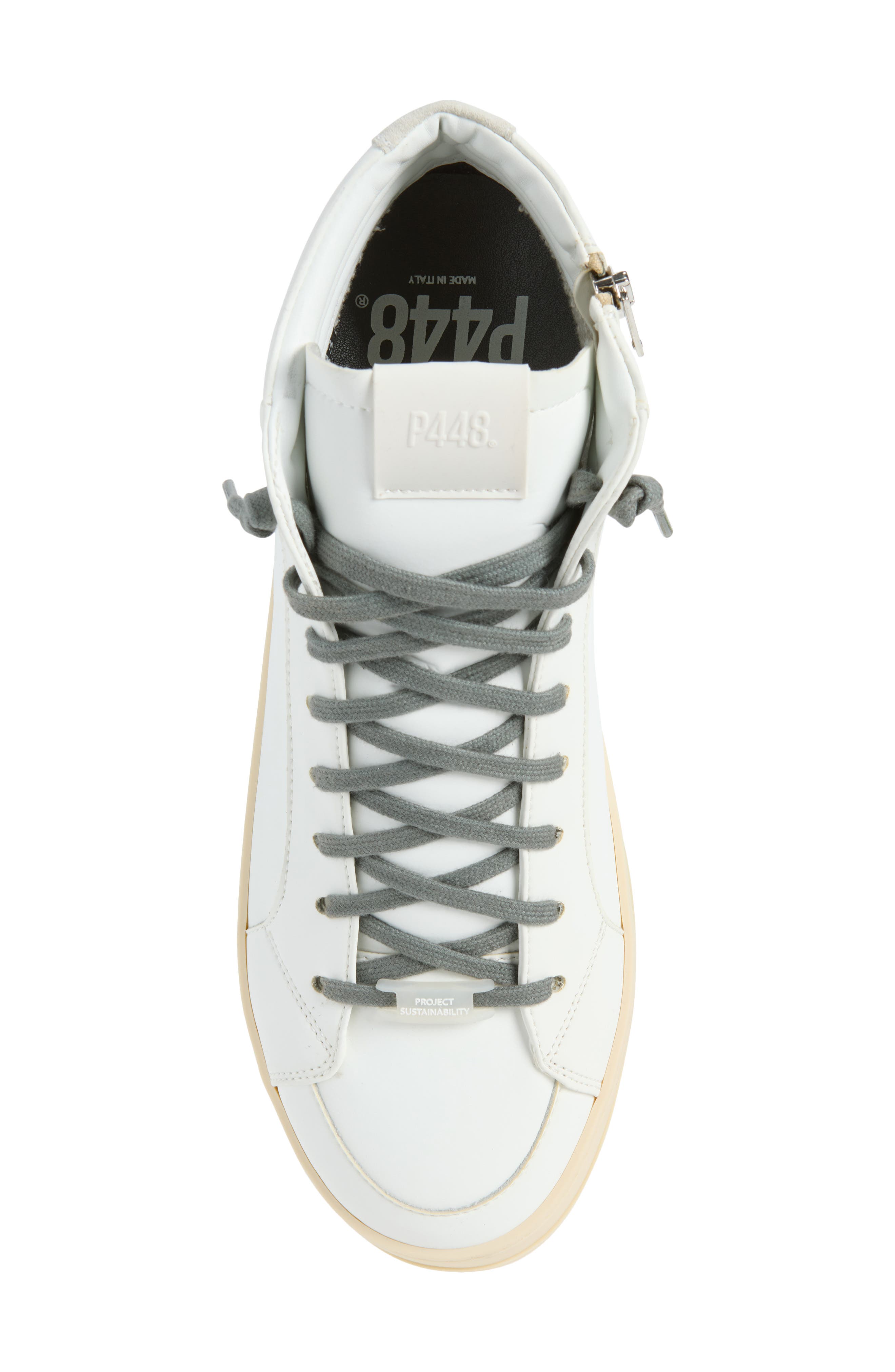 Skate High Top Sneaker, Alternate, color, WHITER/ WHITE