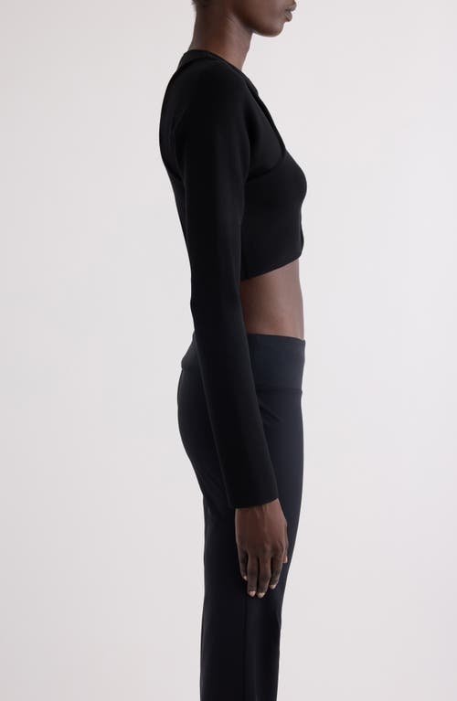 Courrèges Cutout Scuba Knit Cardigan In Black