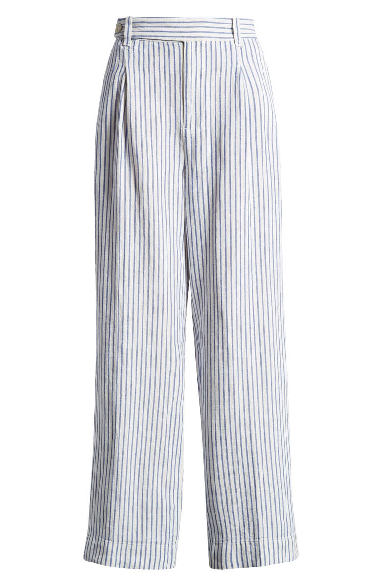 Madewell The Harlow Wide Leg Linen Pants, Alternate, color, Bluestone