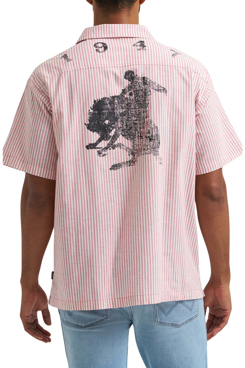 Stripe Graphic Camp Shirt, Alternate, color, DUSTRY ROSE
