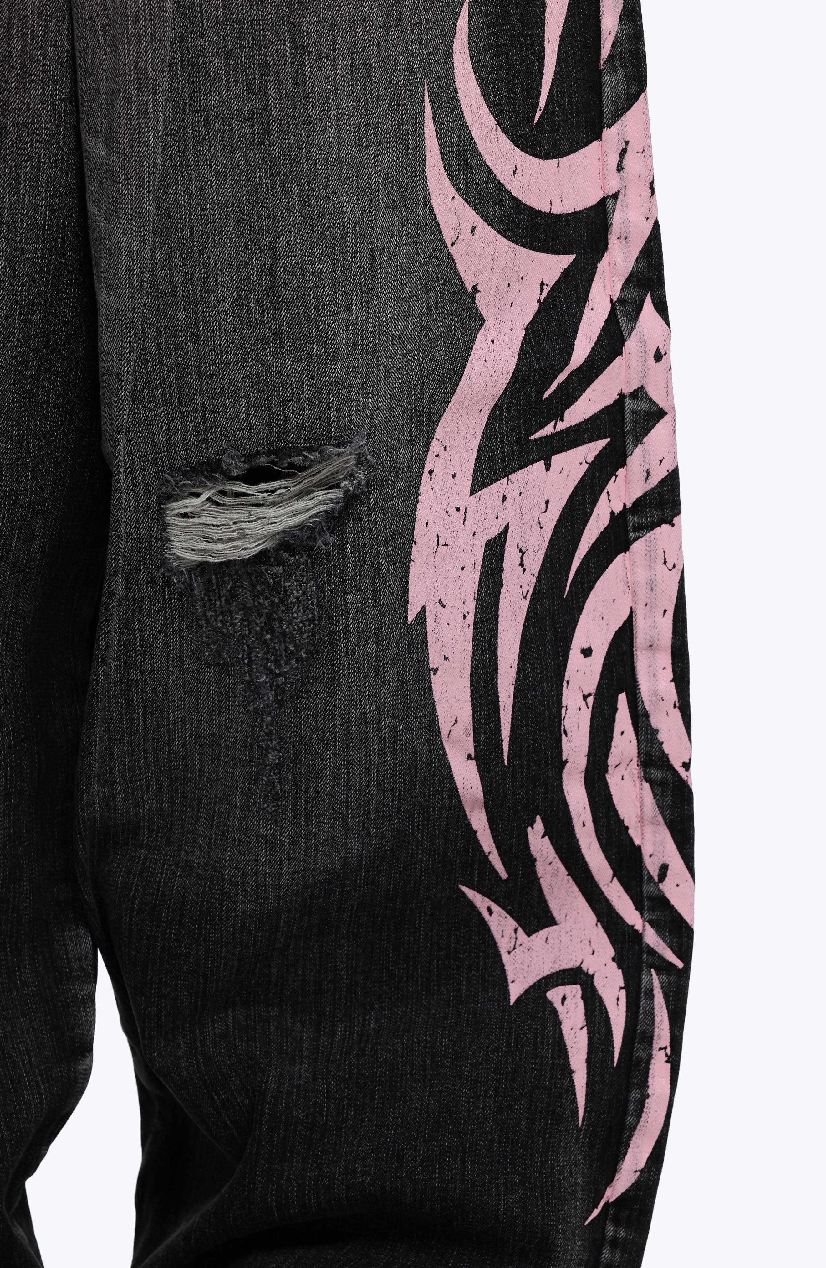 Colossus Pink Blade Oversize Distressed Jeans (Men) | Nordstrom