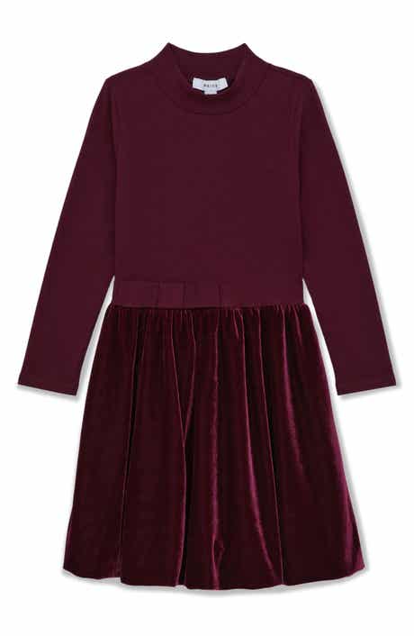 Kids' Bruna Long Sleeve Stretch Cotton Party Dress