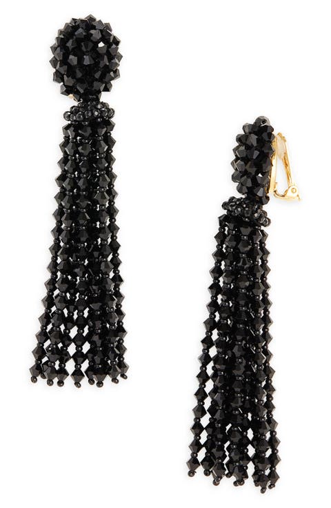 Beaded Tassel Drop Earrings