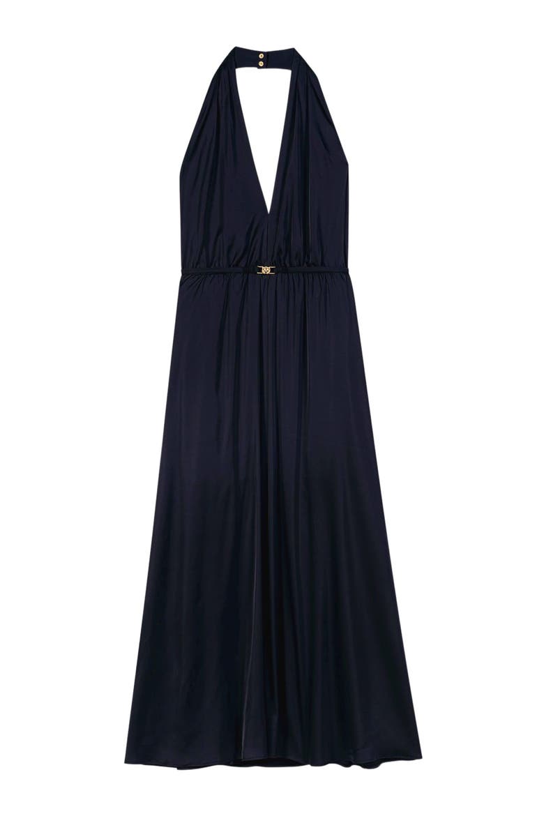 Backless pleated maxi dress, Alternate, color, Navy