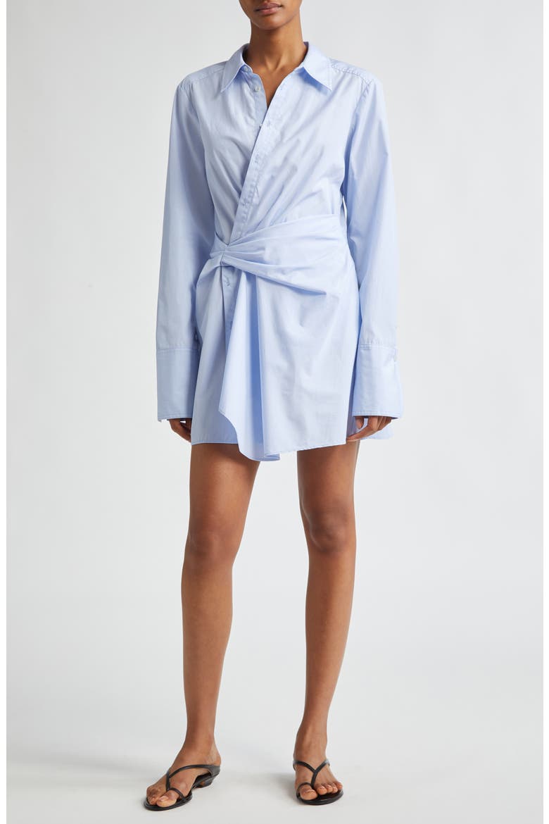 Lydia Long Sleeve Shirtdress, Main, color, ICE BLUEW