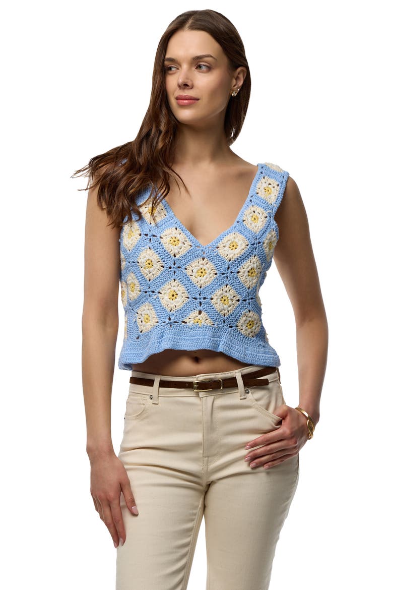 Crochet Sweater Vest, Alternate, color, LIGHT BLUE