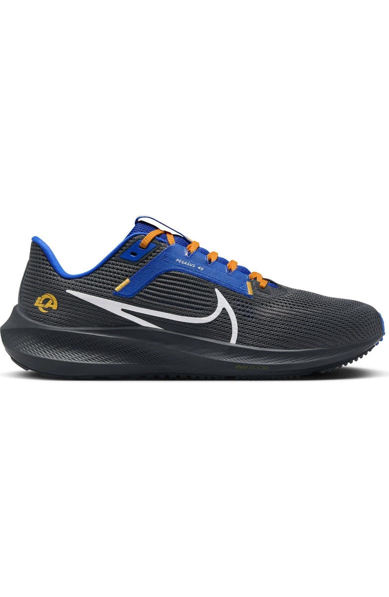 Nike Unisex Nike Anthracite Los Angeles Rams Zoom Pegasus 40 Running Shoe, Main, color,