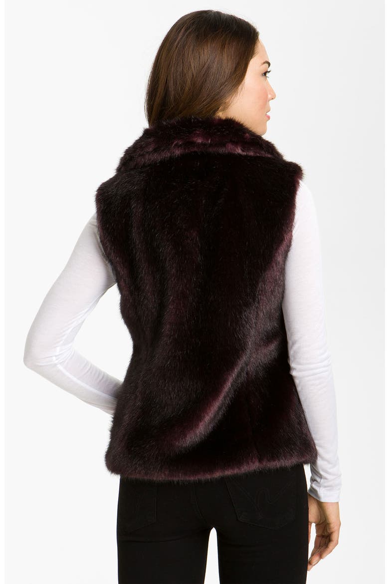 Reversible Faux Fur Vest, Alternate, color, MERLOT
