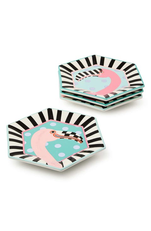 Patience Brewster Flamingo Set of 4 Dessert Plates