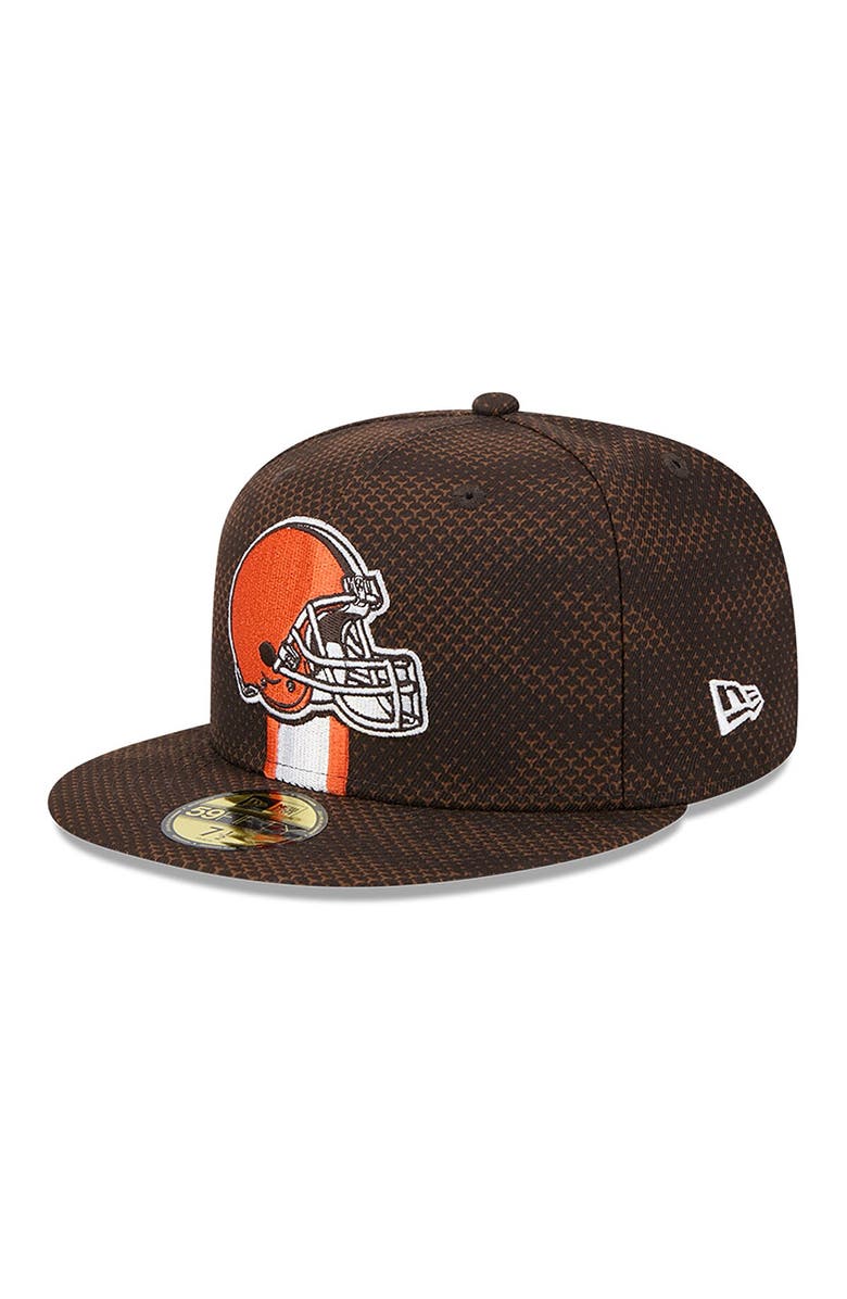 New Era Men's New Era  Brown Cleveland Browns 2024 Sideline 59FIFTY Fitted Hat, Alternate, color, Brown